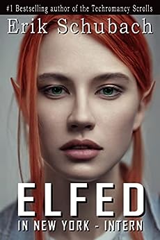 A young, red-haired woman with pointed ears stares directly out of the cover. 